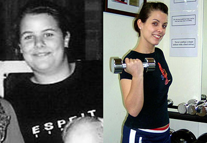 Lara before and after training at Victors Gym