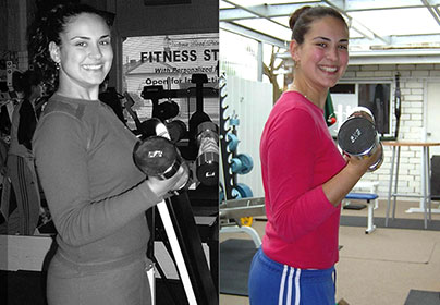 Vicki before and after training at Victors Gym